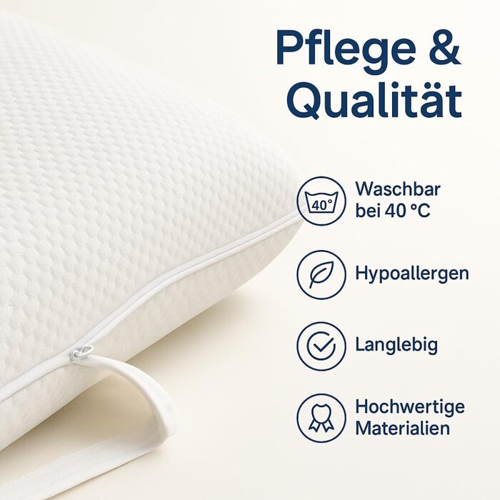 Подушка з піни з ефектом пам&39яті Oxycore, гіпоалергенна, можна прати при 40C, міцна якість з кисневою технологією