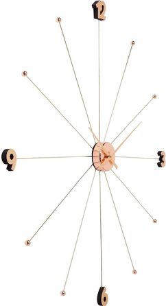 Настінний годинник Kare Design Like Umbrella, Rosegold, діаметр 100 см, безтихий кварцовий механізм, великий сучасний мінімалістичний годинник для вітальні, сталь, батарейки до комплекту не входять