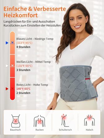 Бездротова ковдра з підігрівом Vofuoti з акумуляторною батареєю, 10000 мАг, нагрівальна подушка для спини з 3 режимами нагріву, електрична нагрівальна подушка для спини, плечей, живота, шиї, ніг, колін, можна прати в пральній машині, подарунок на День мат