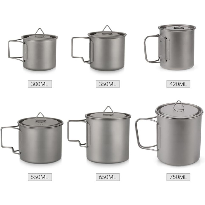 Ультралегка кружка зі складною ручкою. Портативна чашка для води, призначена для кемпінгу, пікніка. Легка та стійка до корозії, підходить для кемпінгу, походів, трекінгу та домашнього використання.