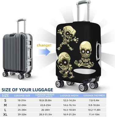 Чохол для валізи Totenkopf, міцний захист для багажу розміром 45.7-81.3 см, XL, чорний