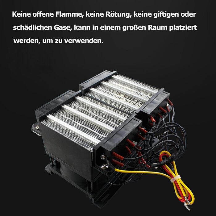 Нагрівальний елемент PTC 220V 1500W Керамічний повітряний нагрівач PTC, електроізольований керамічний термостат, високопродуктивний нагрівальний елемент PTC, PTCYIDU