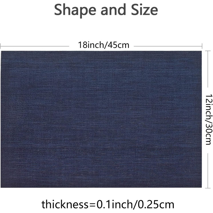 Серветки, що миються Набір з 6 серветок Протиковзка серветка ПВХ Термостійка серветка для столу, S01 Navy blue S01 Navy blue 6 шт.