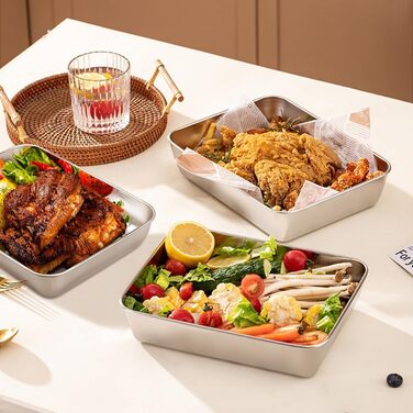 Набір з 4 контейнерів для делікатесів з нержавіючої сталі, коробки для зберігання сиру, м&39яса та ковбас Штабелюються, можна мити в посудомийній машині в холодильнику та морозильній камері З прозорою кришкою A-01