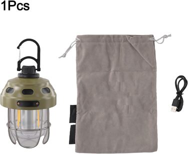 Акумуляторний кемпінговий ліхтар з акумулятором 2000 мАг, тепле/жовте світло, клас захисту IPX3, конструкція з алюмінію, сталі та ABS-пластику, для наметів та використання на свіжому повітрі (зелений)