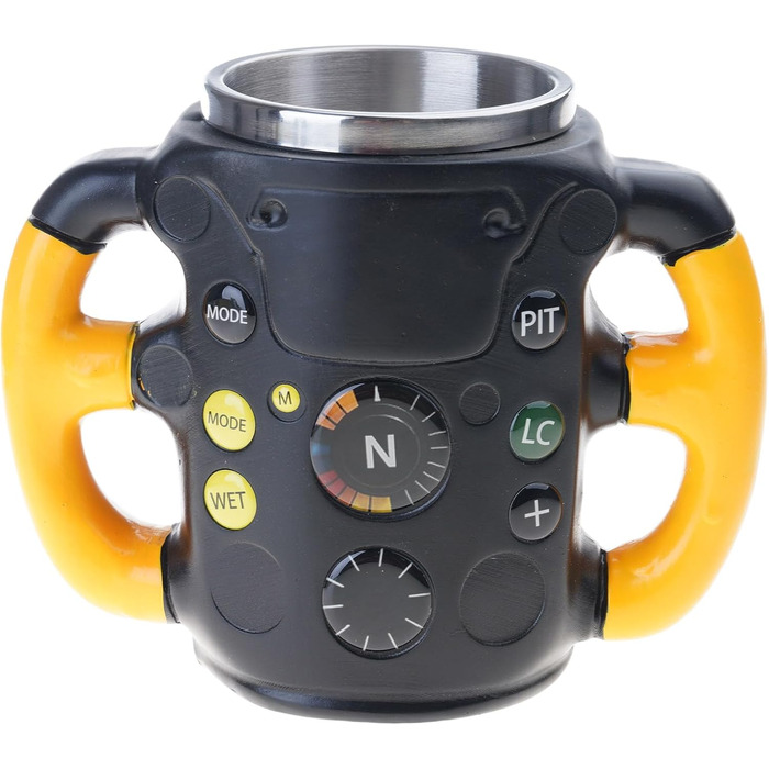 Чашки для керма з нержавіючої сталі та смоли для фанатів гонок, можна мити в посудомийній машині, кавові кружки