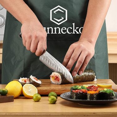 Ніж Сантоку 18 см Дамаський кухонний ніж - Дамаський ніж, гострий кухарський ніж, японський VG-10 з серцевиною & 73-шаровим лезом