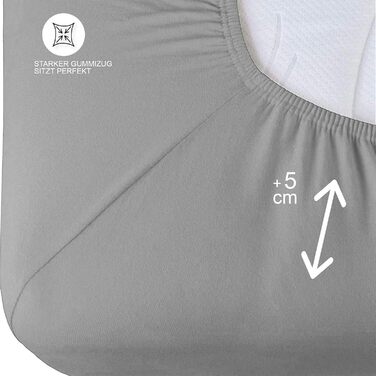 Простирадло Buymax 90x200см подвійний пакет 100 бавовна простирадло простирадло, висота матраца до 25 см, колір Антрацит-сірий 90x