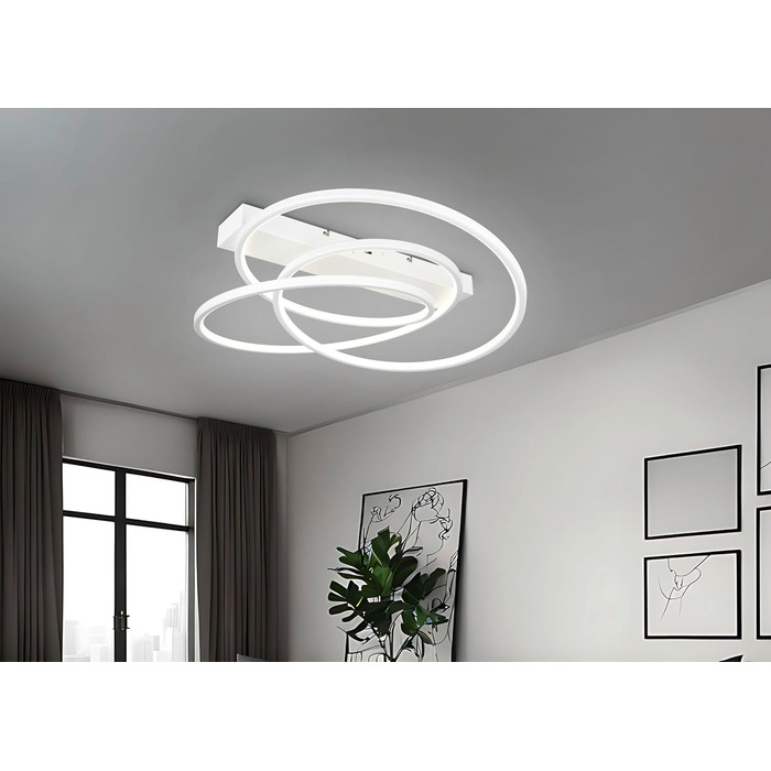 Стельовий LED-світильник Trio Leuchten Darvin 649110131, матовий білий метал, 34 Вт, регульована колірна температура, Switch Dimmer