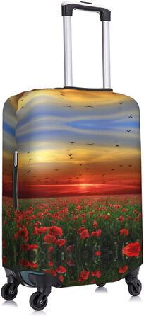 Чохол для валізи Поле маків на заході сонця - еластичний захист від подряпин та пилу, чорний, розмір 95