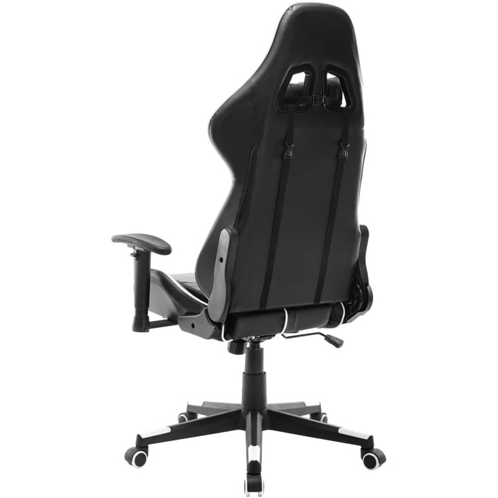 Геймерське крісло, офісне крісло, чорно-біле, штучна шкіра
