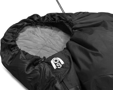 Ультралегкий спальний мішок normani Runty КОМПАКТНИЙ РОЗМІР Наповнювач з 3D мікрофібри Microtech, водонепроникний літній спальний мішок темно-чорний 210 см x 75 см x 60 см (лівий)