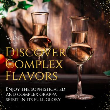 Кришталевий набір з 6 келихів для граппи, 85 мл, для напоїв після вечері, форма італійського тюльпана, дегустаційні келихи, ідеаль