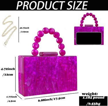 Клатч жіночий акриловий Леопард, вечірня сумочка з ланцюжком для особливих подій, фуксія