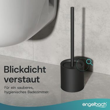 Чорна силіконова щітка для унітазу Engelbach з ручкою та тримачем з нержавіючої сталі Антибактеріальний дизайн Сучасний тримач для щітки для унітазу