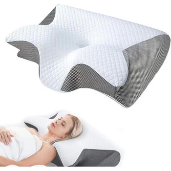 Ортопедична подушка для шиї Orthosleep Serenium для полегшення болю в шиї, ергономічна подушка зі знімним чохлом для легкого чищення