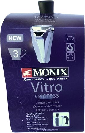 Каструлі мока Monix Vitro Express на 3 чашки, алюміній, нержавіюча сталь, 6 шт.