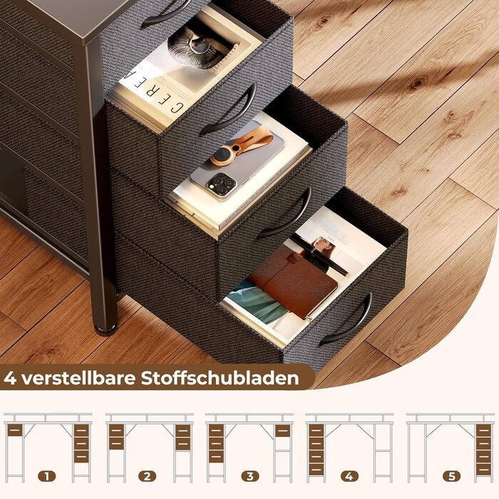 Г-подібний комп&39ютерний стіл на сім столів з 4 шухлядами та полицями, ігровий стіл зі світлодіодним освітленням та розетками, ігровий стіл з підставкою для монітора для домашнього офісу, спальні, вітальні (чорний, 120 см) Чорний 120 см