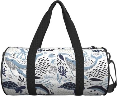Дорожня сумка-циліндр з морським принтом (черепахи/восьминоги), спортивна сумка для чоловіків та жінок, сумка для подорожей та спорту