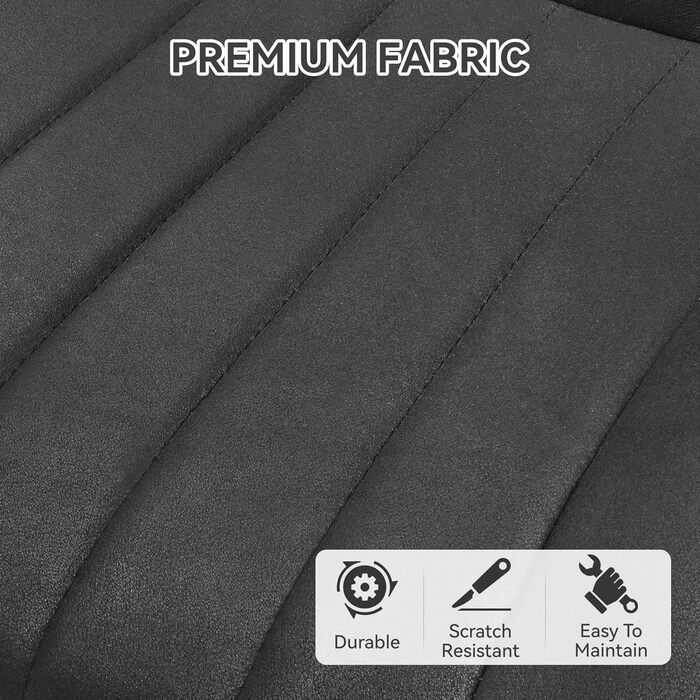 Обідні стільці, комплект з 2 шт. М&39які стільці з подушками сидіння 10 см Обідній стілець зі штучної тканини Кухонний стілець зі спинкою Сучасні крісла Металеві ніжки Чорний FU01043BL-2 Комплект з 2 шт. Чорний