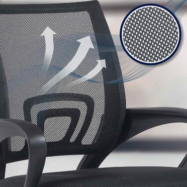 Офісний стілець CLP Genius I, стілець з регульованою висотою та сітчастим чохлом, колір чорний, сучасний