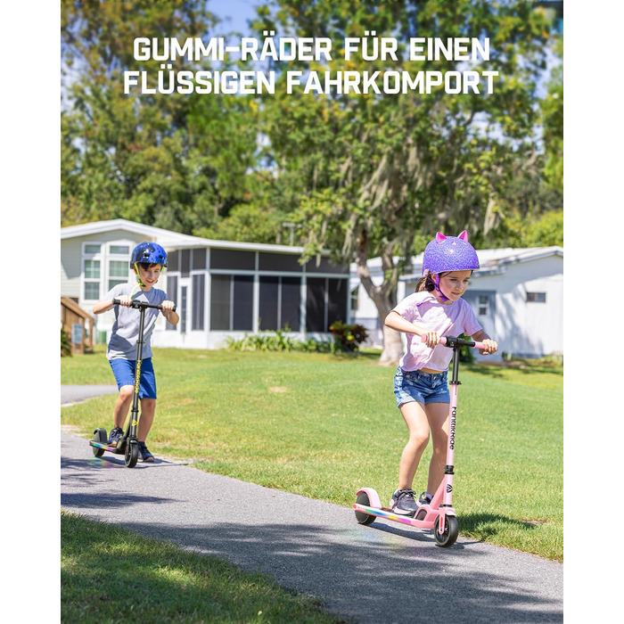 Електричний самокат FanttikRide C9 Pro для дітей 8-12 років, різнокольорові райдужні вогні, 8/12/16 км/год, запас ходу 8 км, світлодіодний дисплей, регульована висота, складаний, для хлопчиків та дівчаток, чорний