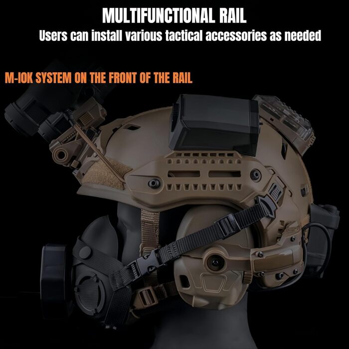 Тактичний шолом MK M.ETK F1UX у стилі комфортної внутрішньої підкладки для спорту на свіжому повітрі, полювання, стрільби, страйкболу, чорного кольору