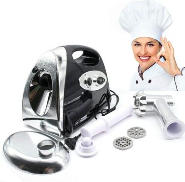 Електрична м'ясорубка 2800 Вт, мультипроцесор для набивання ковбас, 1,5 кг/хв, ковбасник з 3 шліфувальними пластинами і трубками д