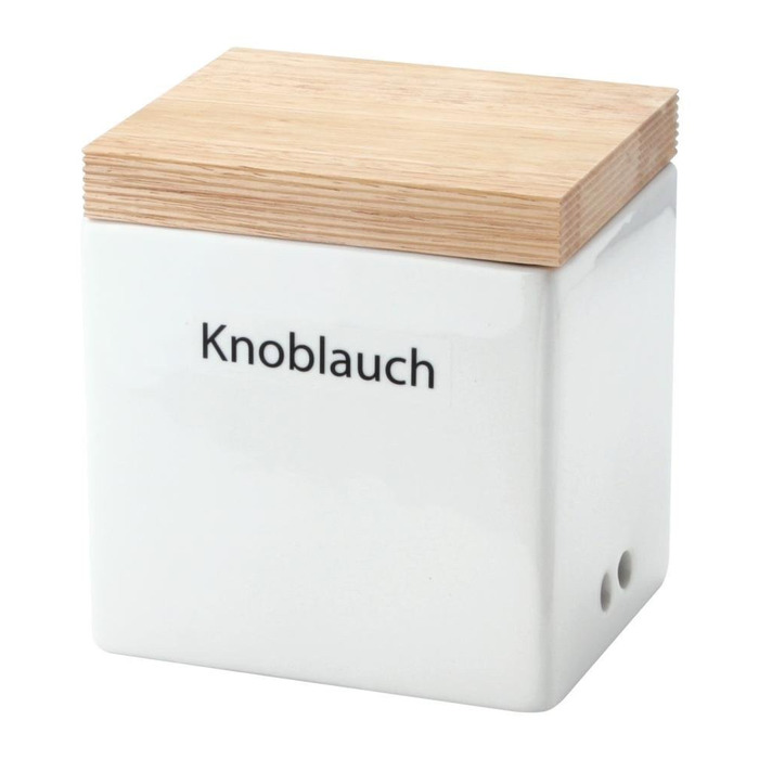 Контейнер для зберігання Continenta з дерев&39яною кришкою, білий/коричневий, 14 x 12 x 15,5 см