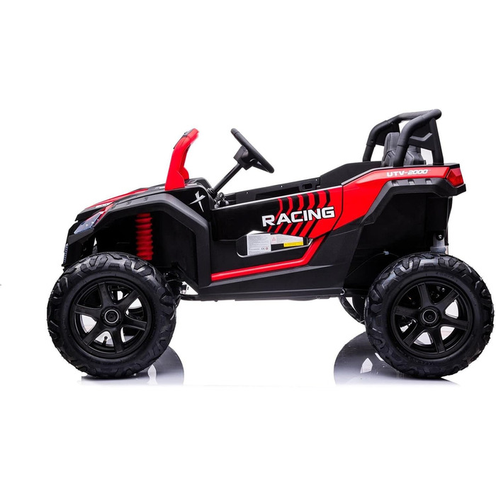 Дитячий електромобіль UTV XXL 24V 2 шт. місцевий, червоний, електромобіль для дітей 2 шт. місцевий, шкіряні сидіння, 2 двигуни по