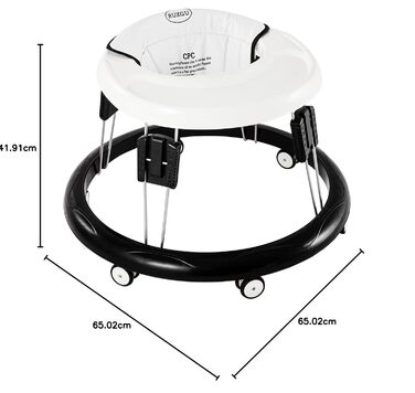 Складані дитячі ходунки - Підходять для коліс висотою 66-80 см, допоміжні засоби для ходьби для хлопчиків та дівчаток, тихі, з захистом від перекидання, складаний стільчик (білий)