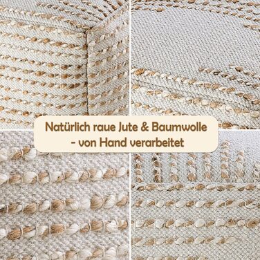 Джутовий пуф/підлогова подушка, круглий/квадратний, декоративний табурет/підніжка, колір квадратний, 45x45x45