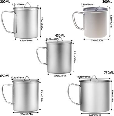 Чашка для пиття для кемпінгу, дорожнє посуд, чашка для пиття, туристична чашка, кухоль для кави, посуд для пікніка, обладнання для вуличної кухні, кухоль для чаю для кемпінгу 450 мл