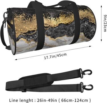 Дорожня сумка Метелики Монарха великої місткості, легка та міцна, ідеальний подарунок для подорожей, відпустки, ділових поїздок та іншого, чорно-біло-золотий мармуровий принт, універсальний розмір