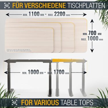 Електричний стіл з регулюванням висоти WM0623-B Каркас офісного столу з 2 двигунами (без стільниці) Комп&39ютерний стіл Каркас офісного робочого столу Чорний каркас столу з регулюванням висоти Wm0623-b (V)