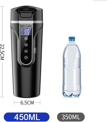 Автомобільний чайник Memows, Автомобільний чайник 12V Туристичний чайник 500 мл, 12 Вольт Кемпінговий чайник Прикурювач 304 Нержавіюча сталь з РК-дисплеєм і контролем температури для автомобільної вантажівки