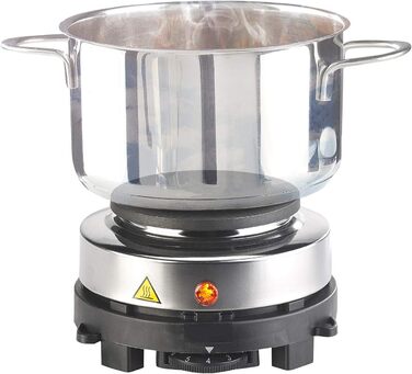 Гаряча плита Rosenstein & Shne електрична міні-одинарна конфорка та кавоварка для еспресо, 500 Вт, 3 чашки (міні-плита для еспресо-машини, мала конфорка для еспресо, індукційна плита)