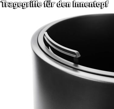 Квітковий горщик BigDean Style ø 40 см, антрацитовий, зі знімним внутрішнім горщиком - всепогодний квітковий горщик з ударостійкого пластику - великий горщик, підходить для використання на вулиці та в приміщенні ø 40 см