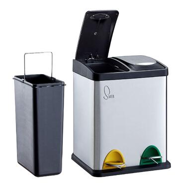 Відро для сміття 16 л 2х8 л подвійне відро для сміття компактне відро для сміття на 2 особи кухонне відро для сміття педальне відр