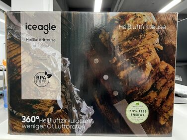 Двокамерна фритюрниця iceagle 11 л - XXL фритюрниця з 2 відділеннями Двозонна фритюрниця, 6 функцій приготування, сенсорний екран, книга рецептів, здорові страви для великої родини Подвійний кошик 11 л