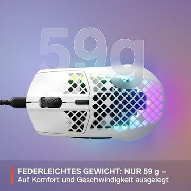 Ігрова миша з отворами на поверхні - Легка, водовідштовхувальна конструкція з пір'я - Оптичний сенсор TrueMove Core з роздільною з