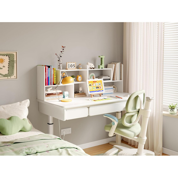 Дерев&39яна настільна полиця EasyPAG, окремостояча невелика книжкова полиця, регульована підставка-органайзер для столу, полиця для зберігання офісного приладдя, біла, 44 см x 17 см x 42 см