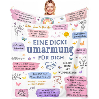 Подарункова ковдра для найкращої подруги 150 x 200 см Персоналізована ковдра для обіймів, натхненний подарунок для дружби для жінки, дівчини, сестри на день народження, різдвяний подарунок для обіймів 150x200 см