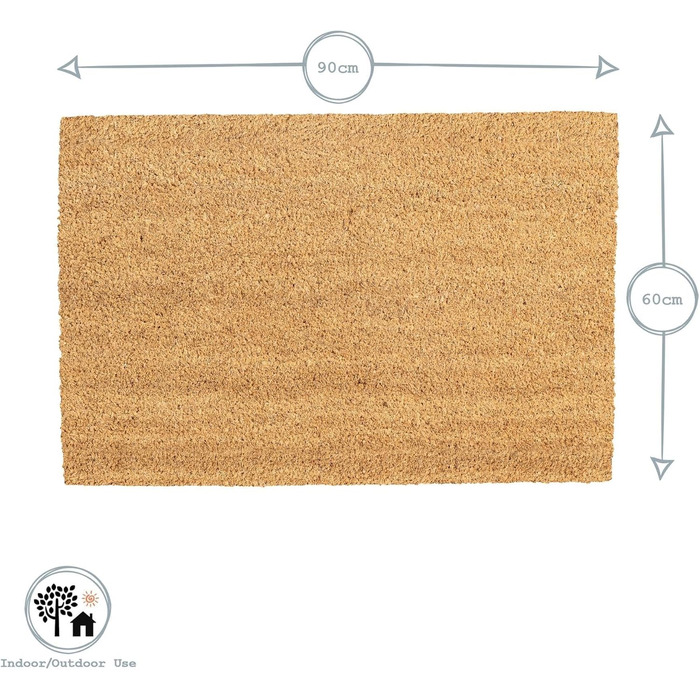 Килимок для дверей Nicola Spring з койри - 90 x 60 см - Веселка