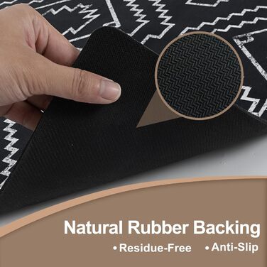 Сходинки OJIA, нековзні, килимок у тон для дерев&39яних сходинок, квадратні сходинки Capet, гумова підкладка, доріжка для сходів, нековзний килимок для сходової площадки, 81,3 x 81,3 см (прямокутні), чорний/марокканський 1