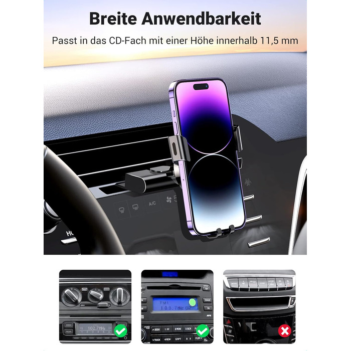 Автомобільний тримач CD слот автомобільний мобільний телефон гравітаційний автомобільний мобільний телефон тримач однією рукою сум