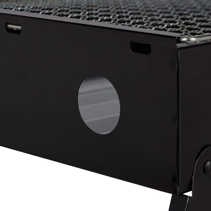 Портативний кемпінговий гриль Relaxdays, складаний гриль на 4 особи, сталевий дорожній гриль, складаний, розміри В/Ш 23 x 42,5 x 26,5 см, чорний