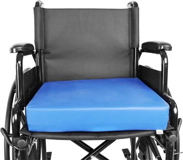 Протипролежнева подушка сидіння для інвалідних візків (42 x 42 x 8 см), ортопедична, з піни з ефектом пам&39яті, синя - Зроблено в Європі