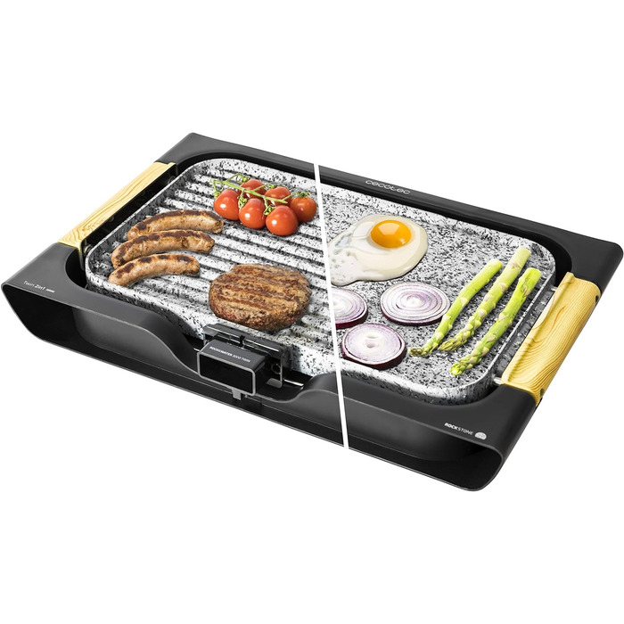 Електрична сковорода Cecotec Rock&Water 2000.кам'яне облицювання RockStone, регульований термостат, можна мити в посудомийній маши