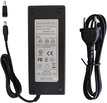 Зарядний адаптер живлення 54,6 В 2 А для літій-іонного акумулятора 48 В з роз&39ємом постійного струму 5,5 x 2,1 мм/5,5 x 2,5 мм